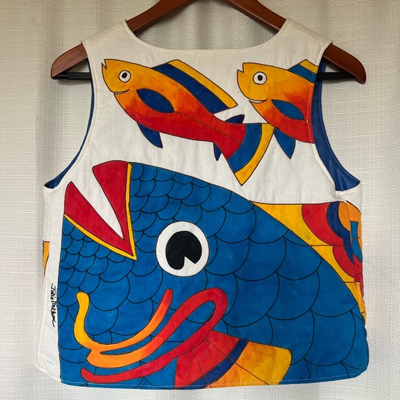 Julia Pinkham hand painted custom vest - Picture 2 of 13